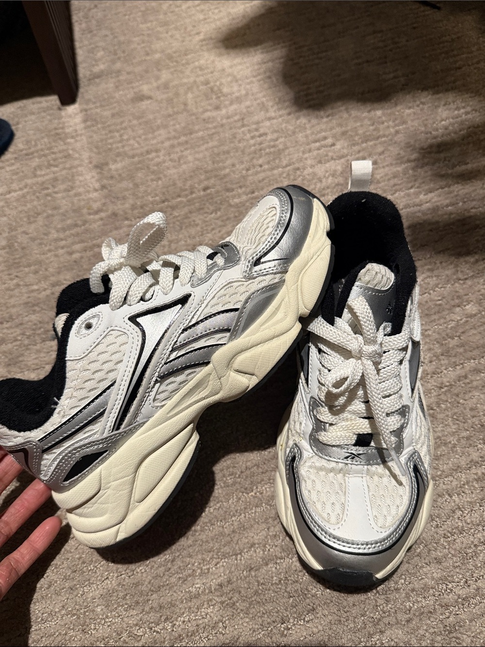 Reebok White and Black Women's Chunky Sneaker